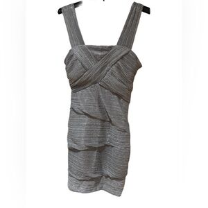 City Studio Metallic Strapless Dress
